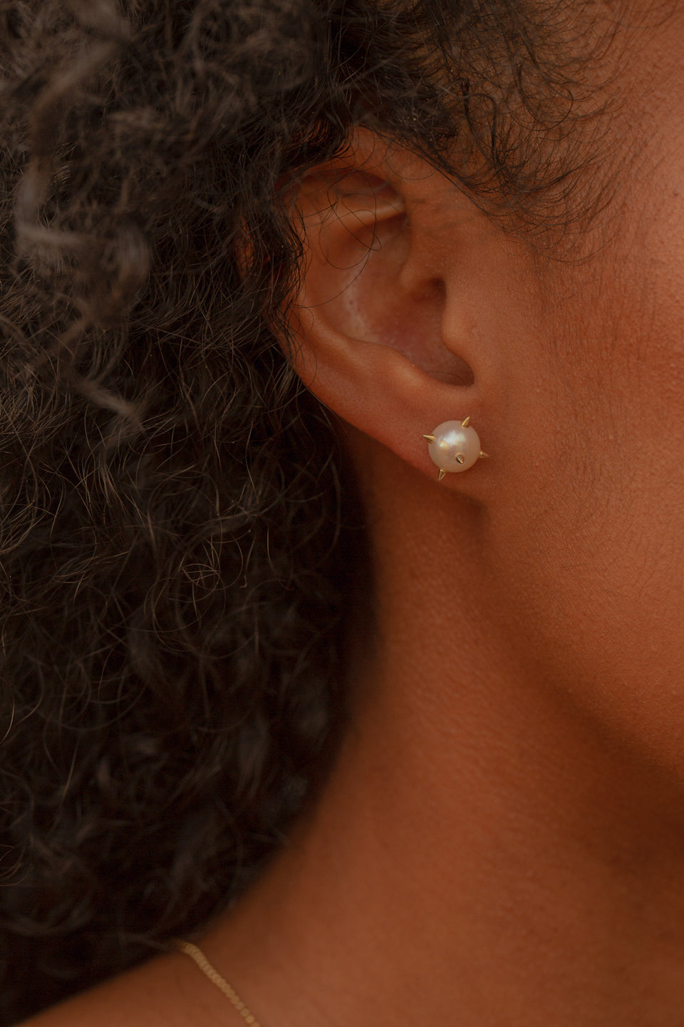 Large Spiked Pearl Studs