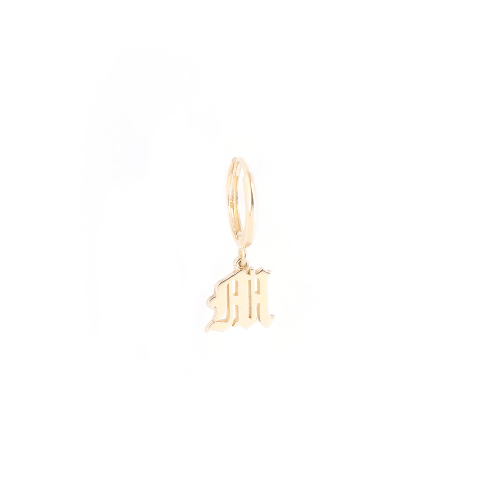 Baby Initial Huggie Earring