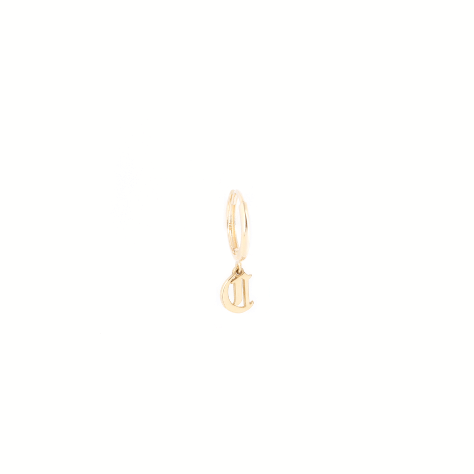 Baby Initial Huggie Earring