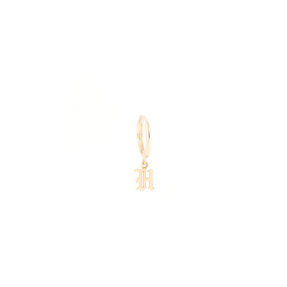 Baby Initial Huggie Earring