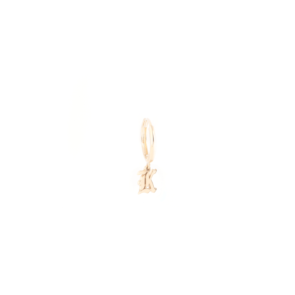 Baby Initial Huggie Earring
