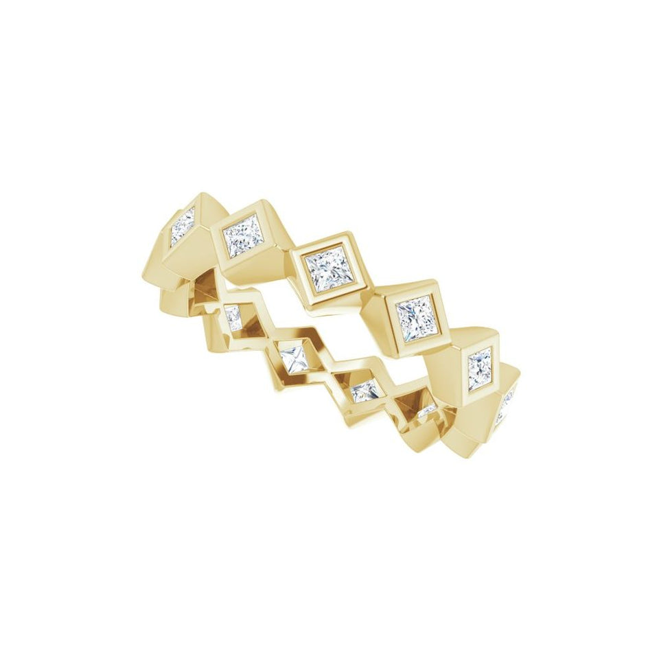 Zig-Zag Eternity Band Ring