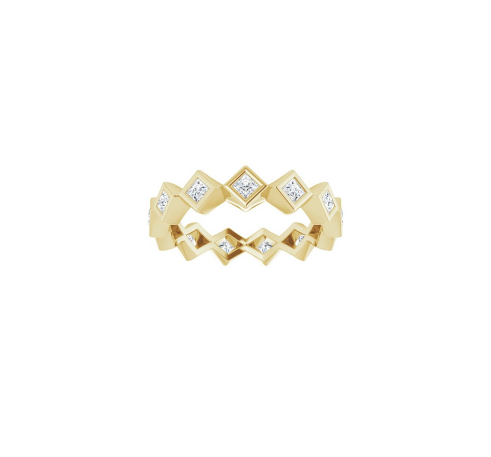Zig-Zag Eternity Band Ring