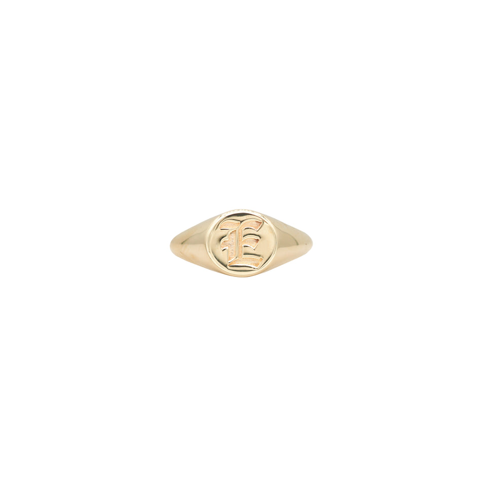 Circle Initial Signet Ring